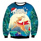 WAQD Unisex Pullover Weihnachtspulli Ugly Weihnachtspullover Pulli 3D Gedruck Muster Rundhals Langarmshirt Christmas Sweater Langarm Xmas Pullover Jumper Herbst Winter Langarm Pullis B