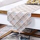 LIZHAIMING Eleganter Tischläufer, Dekorativer Tischläufer für Zuhause mit Quasten, für Esstisch, Teetisch, TV-Schublade, Veranda-Dekoration, 12,6 x 82,7 Z