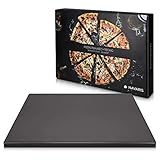 Navaris Pizzastein XL für Backofen Grill aus Cordierit - Pizza Stein Ofen Flammkuchen - Gasgrill Holz-Kohle Herd Teller rechteckig 38x30cm - g