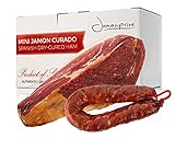 Serrano Schinken gereift ohne Knochen 1 KG (Spanischer Schinken) + Chorizo Paprikawurst 200 gr – Jamonp