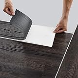 neu.holz Bodenbelag Selbstklebend ca. 1 m² 'Dark Wood Wenge' Vinyl Laminat 7 rutschfeste Dekor-Dielen für Fußbodenheizung
