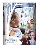 Totum 680739 Frozen II Fenstersticker mit über 70 statischen Aufklebern und einer Landschaftsszene von Anna & E