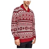 BIBOKAOKE Weihnachtspullover Herren Strickpullover mit Rentiermuster Pullover Weihnachten Warme Strickpullover Winterpullover Rundhalsausschnitt Strickpulli für Weihnachten Party Lustige Sw