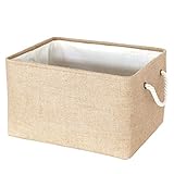 HuaShslt Eva doppelter Lagerkorb tragbarer Jute gepolsterter Lagerbekleidung Aufbewahrungsbox Desktop-Snacklagerung faltbar (Color : 2, Size : 37x26x20CM)