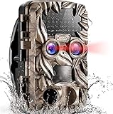 Dsoon Wildkamera Dual-Kameras 4K 20MP, Wildtierkamera Infrarot mit Bewegungsmelder Nachtsicht IP66 Wasserdichter und 0,1s Schnelle Trigger Geschwindigkeit, Jagdkamera mit 32G Speicherk