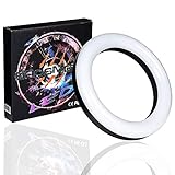 Lumine Shisha LED Light Ring Set mit Edelstahlteller und Akku 22 cm 7 Farbwechsel und 2 M