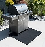 Floorcover Grillteppich Grillunterlage Grillmatte BBQ 120x100 cm Bodenschutzmatte Schutz vor Fettspritzern Nadelfilz mit 500g/m² Bi-C