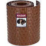 KADAX Zaunband aus Technorattan, 19 x 255 cm, 10 Farben, Sichtschutzstreifen, Sichtschutz Rolle, Windschutz für Balkon, Terrasse, wetterfeste Zaunmatte, Gartenzaun (Honig)