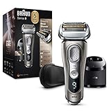 Braun Series 9 Premium Rasierer Herren mit 4+1 Scherkopf, Elektrorasierer & Präzisionstrimmer, Reinigungs & Ladestation, Li-Ionen-Akku für 60 Min. Laufzeit, Wet & Dry, AutoSense grafit, 9385