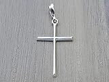 Minimalistisch Kreuz Anhänger Religiöse Sterling Silber 925 Charme Halskette Unisex Schmuck Geschenk