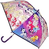 alles-meine.de GmbH Regenschirm / Kinderschirm - My Little Pony - Pferde & Einhorn - inkl. Name - durchsichtig & transparent - Ø 75 cm - durchscheinend - klar - Kinder Stock