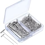 Metall-T-förmige Nadelpositionierungsnadel aus Stahl Speziell geformte Nadel, kann für Kleidung verwendet werden, eine Vielzahl von Regeln sind optional(32mm[50Stk.]+51mm[50Stk.])