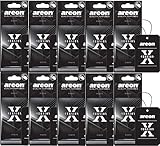 AREON X Auto Lufterfrischer Party Anhänger Aufhänger Spiegel Duft Autoduft Schwarz Pappe 2D (Set Pack x 10)