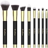 Emaxdesign Make-up Pinsel Set 8 Stück professionellen bürste schminken für Gesicht und Augen von Lidschatten Verblender Pinsel Für Puder & Creme-Kosmetik Pinsel kit (Golden Schwarz)