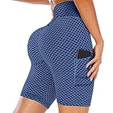 Beesuya Yoga-Shorts für Damen, Laufen, kurz, hohe Taille, kühlend, atmungsaktiv, sehr weich, T