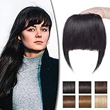 Clip in Pony Echthaar Extensions Naturschwarz #1B - Haarteil Bangs natürliche glatt 100% Remy Echthaar 25g