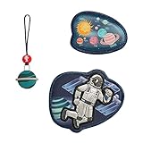 Step by Step Magic MAGS, Star Astronaut, blau-grau, 3-teilig, 2 Magnet-Applikationen und 1 Anhänger, Ergänzung für Schulranzen oder Vorschulrucksack