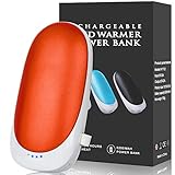 T98 USB Handwärmer, Elektrisch Taschenofen Doppelseitig Aufladbarer Taschenwärmer Wiederverwendbar, 5200mAH Hohe Kapazität Tragbare Powerbank für Handys iPad Tablets Smartphones MP3-Play