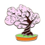 wangk Sakura Brosche Pin rosa Kirschblüte Bonsai Baum Abzeichen süße Blume Pflanze Liebhaber Schmuck