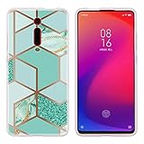 SEEYA für Xiaomi Mi 9T Pro Hülle Glory Mix Marmor, Transparent Silikon Durchsichtige Handyhülle Mamor Motiv Geometric Handy Case Ultradünn Weiche TPU Schutzhülle für Xiaomi Mi 9T Pastell Grü