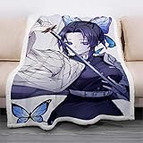 BHOMLY Decken Für Kinderbetten Lila Süß Cartoon Mädchen Schmetterling 80X130Cm/31X51 Inch 3D-Drucken Kinderbett Flanell-Decke Weiche Flaumige Mikrofaser Sofa Coral Samt Decke Wurfdecken For S