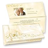 Einladungskarten Goldene Hochzeit (10 Sets) fein abgestimmte Einladungen Goldhochzeit, Set mit 10 Karten, 10 Umschläge, 10 Einlegeblätter zum Selbstbedruck