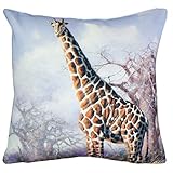 Jute & Co. Giraffe Kissen, Bedruckt, Farbe, 100% Baumwolle, Mehrfarbig, one S