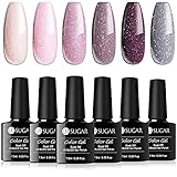 UR SUGAR 7,5ML UV Nagellack Shellac Set Nagelgel Farben Nude Shellac Nagellack Glitzern UV LED Soak Off Rose Pastell Gel Nägel Nagelgel Farben 6PCS