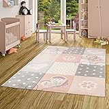 Kinder Teppich Maui Kids Rosa Karo Herzen in 5 Größ