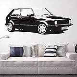 Crjzty Dekoration Steine Abnehmbare Vintage XL Große Auto Vw Golf GTI Mk Klassische Wandkunst Aufkleber Aufkleber Dekoration Kunstwand Papier Auto Aufkleber 42X110