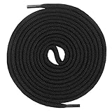 Mount Swiss runde Premium-Schnürsenkel aus 100% Baumwolle - sehr reißfest Farbe Schwarz Länge 140