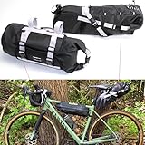 QMBasic Lenkertasche + Satteltasche im Set 17 Liter, 2 Bike Packing Taschen für Mountainbike Rennrad Dirt-Bike Gravel Schw