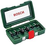 Bosch 6tlg. Hartmetall-Fräserset (für Holz, Ø-Schaft 6 mm, Zubehör Oberfräse)