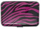 Boolavard ® TM ALUMINIUM WALLET Kreditkartenetui Alu Visitenkartenetui Ausweisetui Wasserdicht Alu wasserdichte Kreditkarten Visitenkarten Etui Case Tasche Box Hülle Kartenbox Aufbewahrungsbox (Rosa Zebra)