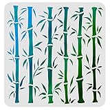 FINGERINSPIRE Bambus-Zeichenschablonen, Vorlagen, 30 x 30 cm, Kunststoff, Bambus, Dekoration, quadratische Bambusschablonen zum Malen auf Holz, Boden, Wand und S