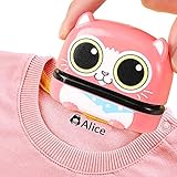 Personalisierter Namensstempel,SüßEr Cartoon Kindersiegel Stempel, Benutzerdefiniertes Kapitel FüR Studentenkleidung,Etiketten FüR Kinder,Wasserdichter,Nicht Verblasster Stempel(Gelb Mädchen)