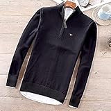 Astemdhj Sweatshirt Pullover 100% Baumwolle Hochwertige Stickerei-Logo Langarm Herren Pullover Lässig Dicke Strickmäntel Modemarke Herrenbekleidung XL Schw