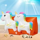 Anlaka Schwimmflügel Kinder, Schwimmhilfen für Kinder und Kleinkinder von 3-6 Jahren, Körpergewicht 15 bis 30 kg, mit 3D-Cartoon-Einhorn für Pool-, Wasserpark- oder Strandaktivitäten im S