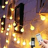 Lichterkette Kugeln 15m 100er LED Lichterketten Einstecken 8 Modus mit Fernbedienung und Timer Wasserdicht Beleuchtung für Außen und Innen Zimmer, Party, Weihnachten D