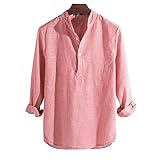 SIPERLARI Casual Herren Hemd Baumwolle Langarm Shirts Sommer Herbst Gestreifte Slim Fit Stehkragen Männliches Hemd Gr. 56,