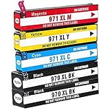 B-T Kompatibel Tintenpatronen Ersatz für HP 970 971 970XL 971XL Multipack Druckerpatronen für HP Officejet Pro X451dn X451dw X476dn MFP X476dw MFP X551dw X576dw MFP Drucker (5 Pack)