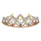 Pretty Rapunzel Tiara Aurora Borealis Stein Sparkly Gold Tiara Prinzessin Krone Tangled Kostüm Süßes Geschenk für M