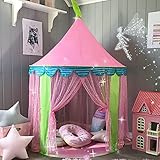 Kinderzelt Prinzessin Spielzelt für Mädchen - Glitzer Castle Kinderzimmer mit Tragetasche - Kinderhaus- Spielzeug für Innen- und Außenspiele 104cm x 140cm (DxH)