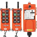 NEWTRY 12V Drahtlose Kranfernbedienung Doppelsender Industrielles elektrisches Hebezeug (F21E1B Sender + DC 12V Empfänger)