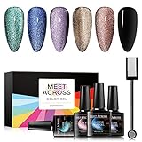 Cat Eye Gel Nail Polish Set Soak Off UV LED Light Starry Sky Effect Magic Gel Nail Polish Kit Manicure Nail Art Gift Kit 6 Colors Free Magnet Stick