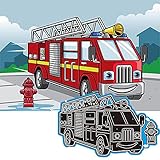 Hinleise Stanzschablone, Feuerwehrauto-Schablone, Prägeschablone, Stanzschablone, Karbonstahl, für Bastelarbeiten, Papierkunst, Karten/Scrapbook/Einladung