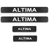 YPQQG 4Pcs Auto Kohlefaser Einstiegsleisten Kick Plates, für Nissan Altima Türschweller Anti Scuff Schutzstreifen Dekoratives Trittplatten Car Styling Zubehör(White)