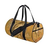 TIZORAX Vintage Kuh auf der Fitnessraum Duffle Bag Drum Tote Reisetasche Rooftop Rack Fahrrad T