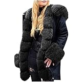 Kunstpelz Mantel Damen Winter Warme Kunst Mäntel Wendbare Pelz Oberbekleidung Übergangsmantel Übergangsjacke Fleecejacke Plüschmantel Winterjacken Windjacke Wintermantel Parka Plüschjacke Steppjack