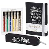 Harry Potter Notizbuch, Magischer Tagebuch A5 für Kinder und Jugendliche, Schreibwaren Set mit Stiftebox und Stifte, Fanartikel Geschenk